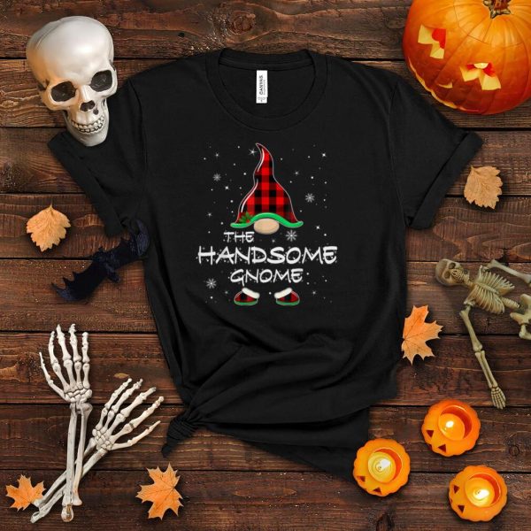 Handsome Gnome Buffalo Red Plaid Matching Christmas T Shirt