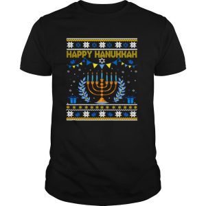 Happy Hanukkah Jew Menorah Jewish Ugly Christmas shirt