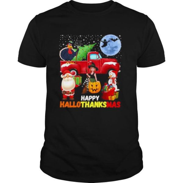 Happy hallothanksmas halloween thanksgiving christmas shirt