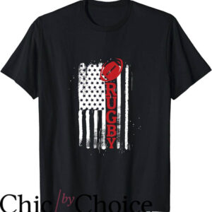 Harlequin Rugby T-Shirt USA Flag Rugby Vintage