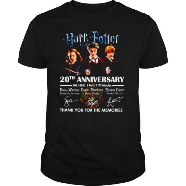 Harry Potter 20th Anniversary 2001 2021 Thank You For The Memories Signature shirt