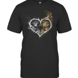 Heart Las Vegas Raiders And Annaheim Ducks T-Shirt