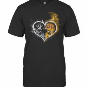 Heart Las Vegas Raiders And Los Angeles Lakers T-Shirt