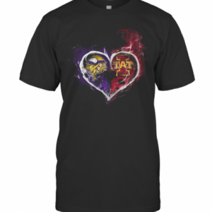 Heart Minnesota Vikings And Iowa State Cyclones T-Shirt