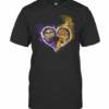 Heart Minnesota Vikings And Los Angeles Lakers T-Shirt