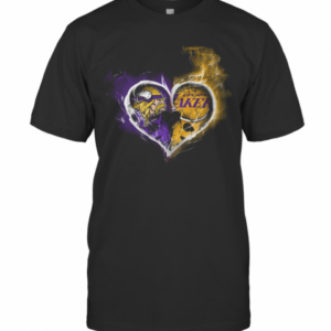 Heart Minnesota Vikings And Los Angeles Lakers T-Shirt