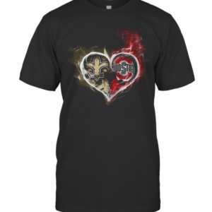 Heart New Orleans Saints And Ohio State Buckeyes T-Shirt