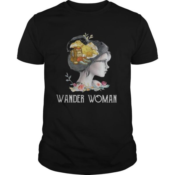 Hiking wander woman flowers shirt