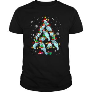 Hippopotamus Tree Merry Christmas shirt