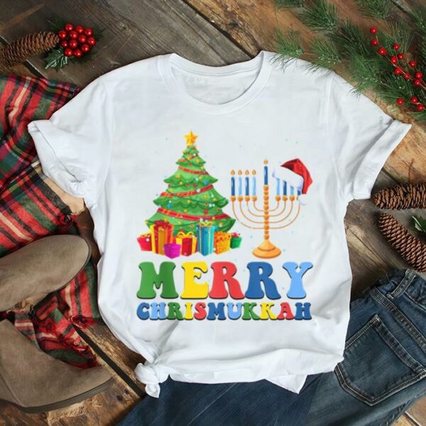 Holidays Merry Chrismukkah Happy Hanukkah Christmas Santa Hat shirt