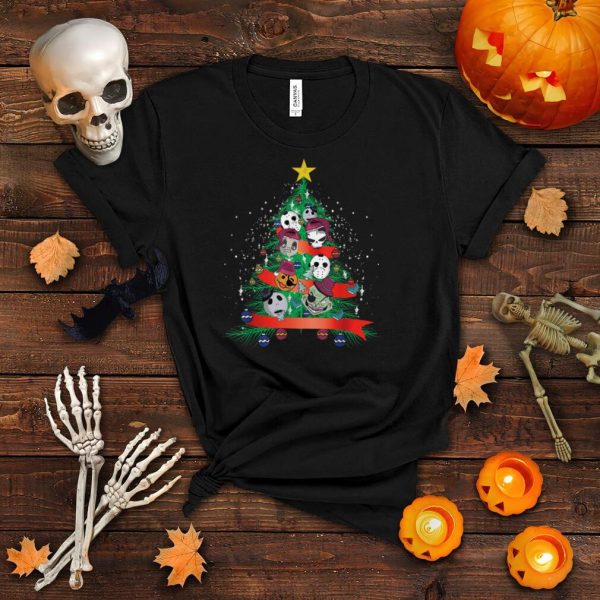 Horror Halloween Christmas Tree Xmas Decor Scary Characters T Shirt