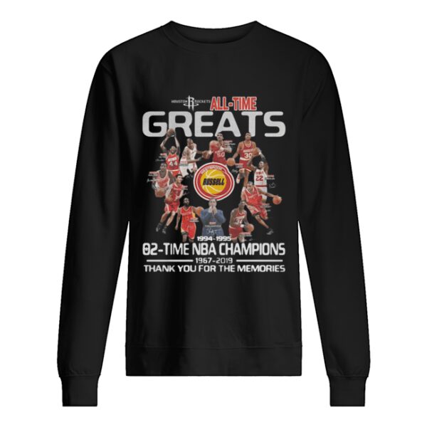 Houston Rockets All Time Greats 02 Time NBA Champions Signatures shirt