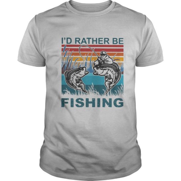 I’d rather be fishing vintage retro shirt