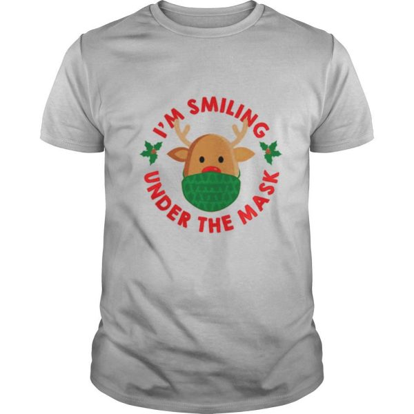 I’m Smiling Under The Mask Reindeer Face Mask Christmas shirt