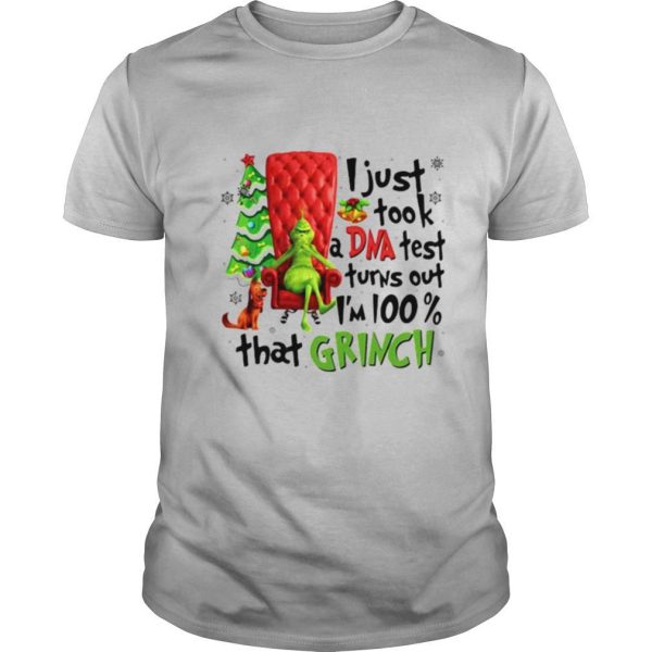 I Just Took A DNA Test Turns Out I’m 100 That Grinch Cane Throne Christmastree Xmas shirt