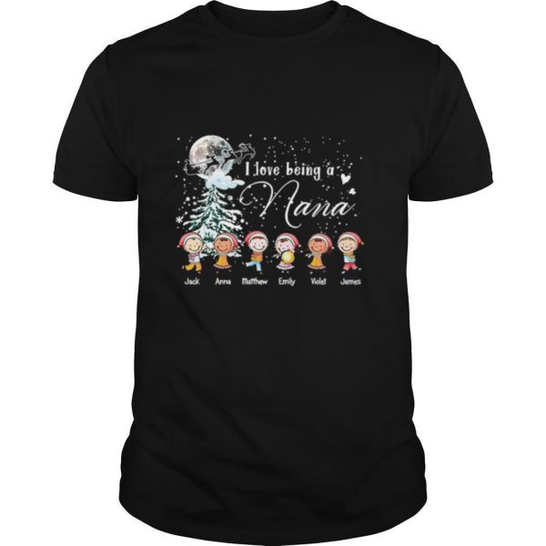 I Love Being A Nana Jack Matthew Emily Violet James Christmas shirt