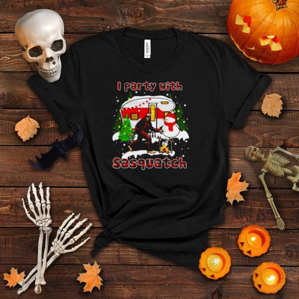 I Party With Sasquatch Bigfoot Camping Sasquatch Believers Christmas T shirt