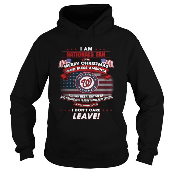 I am Nationals fan I say Merry Christmas god bless America t-shirt