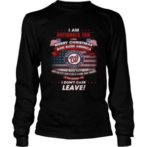 I am Nationals fan I say Merry Christmas god bless America t-shirt