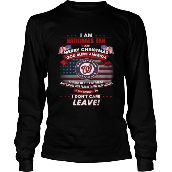 I am Nationals fan I say Merry Christmas god bless America t-shirt