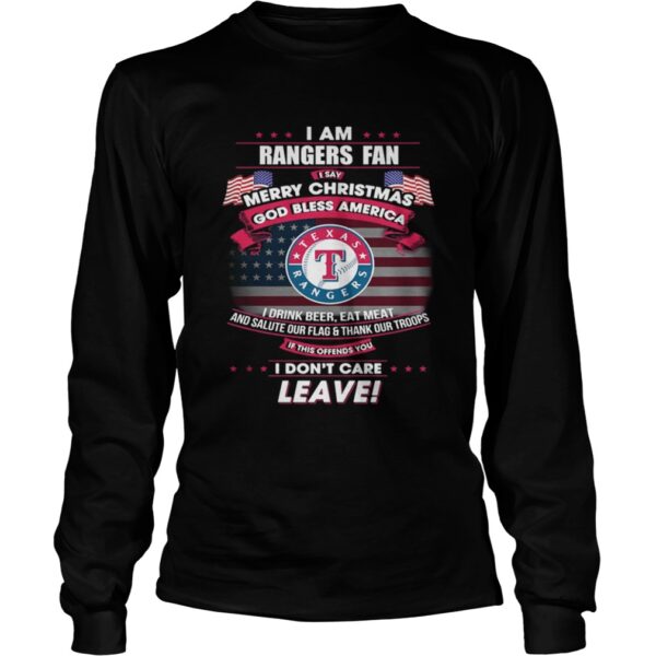 I am Rangers fan I say Merry Christmas god bless America t-shirt