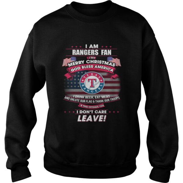 I am Rangers fan I say Merry Christmas god bless America t-shirt