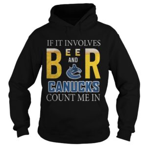 If it involves beer and Vancouver Canucks count me in shirt If it involves beer and Vancouver Canucks count me in shirt