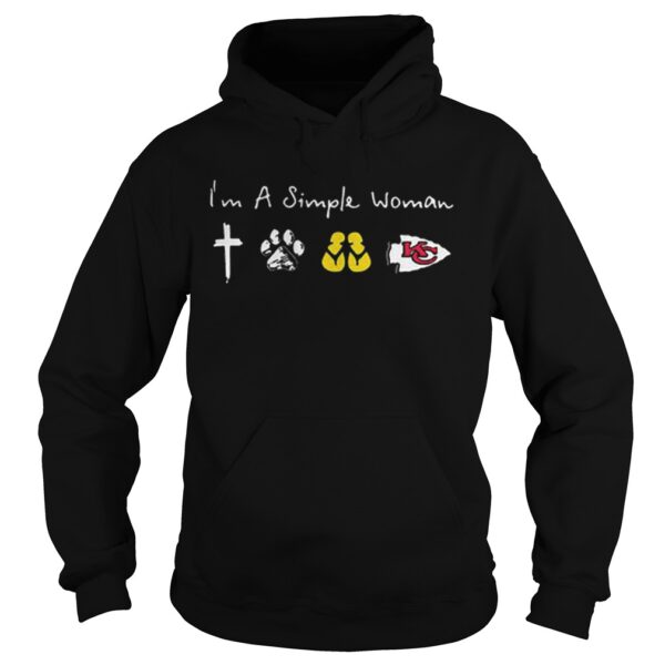 Im A Simple Woman Cross Dog paw Flip Flop Kansas City Chiefs shirt