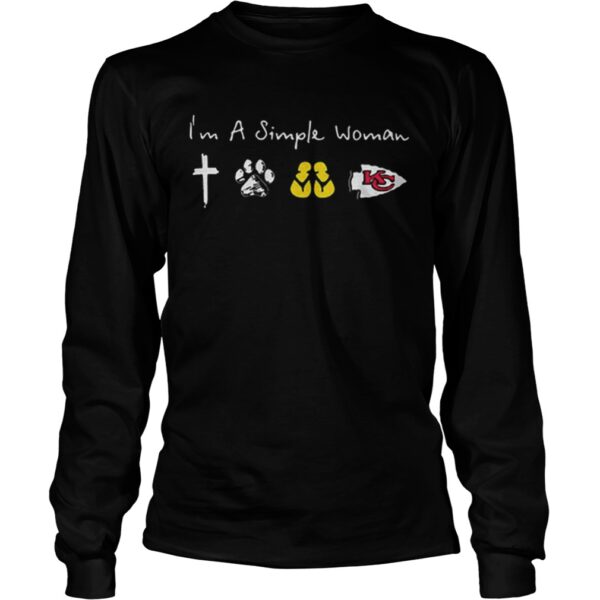 Im A Simple Woman Cross Dog paw Flip Flop Kansas City Chiefs shirt