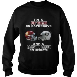 I'm a USC Trojan on Saturdays and a Oakland Raider on sundays shirt 2 Im a USC Trojan on Saturdays and a Oakland Raider on sundays shirt 3