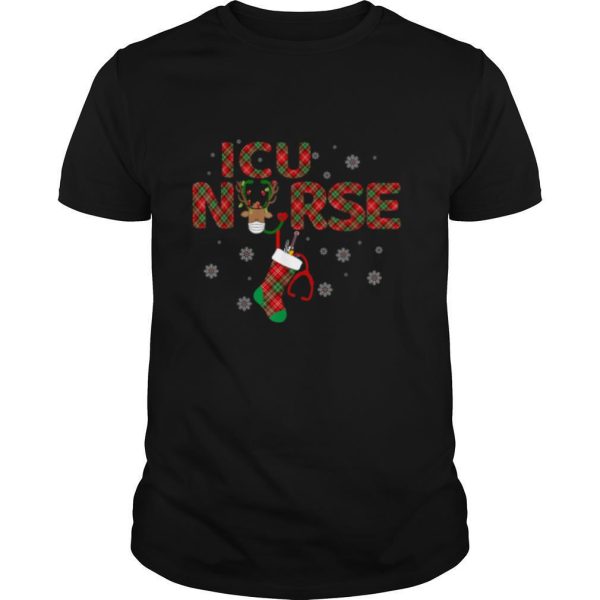 Intensive Care Unit ICU Nurse Christmas Plaid Pattern shirt