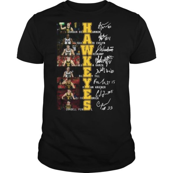 Iowa hawkeyes men’s basketball players signatures shirt