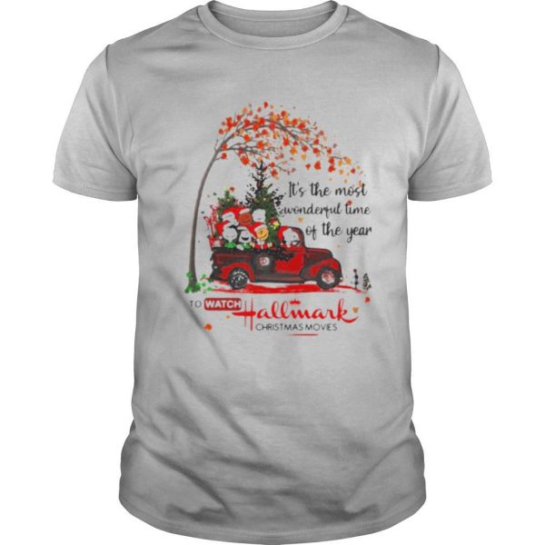 It’s the most wonderful time of the year to watch hallmark christmas movies the peanuts leaves tree shirt