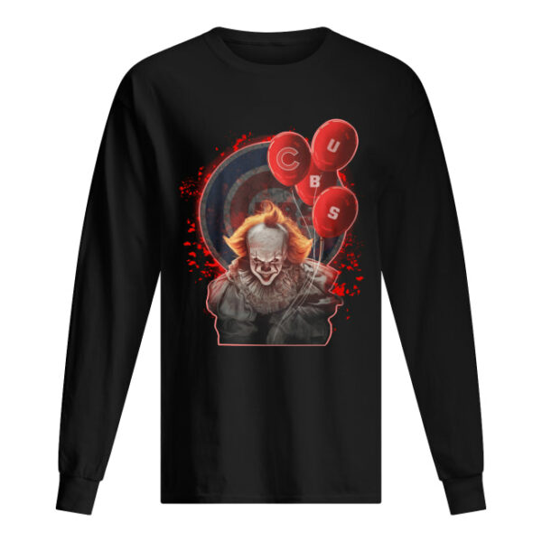 It Pennywise holding balloon Chicago Cubs shirt