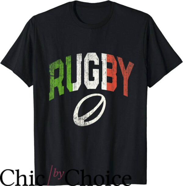 Italian Rugby T-Shirt Athletic Varsity Crew Flag
