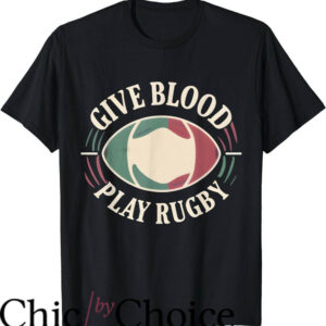 Italian Rugby T-Shirt Give Blood Play Rugby Italian Rugby