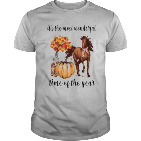 Its The Most Wonderful Time Of Year Fall Autumn Horse Pumpkin shirt