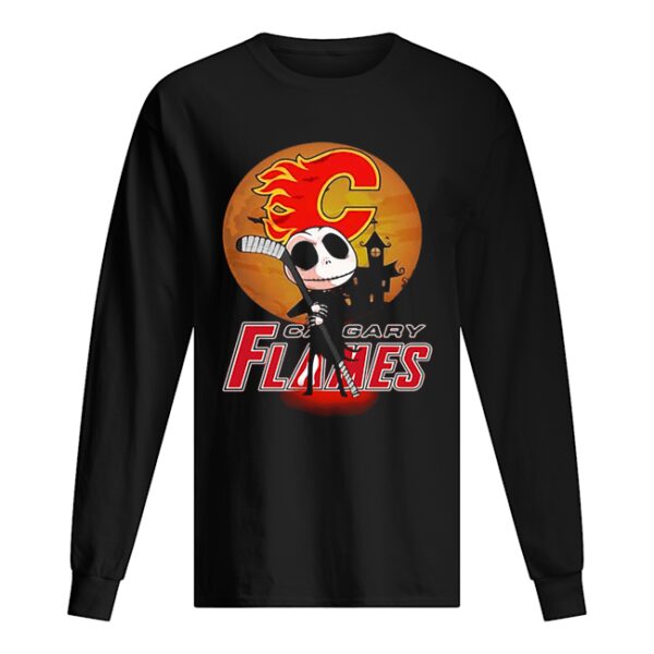 Jack Skellington Holding Hockey Stick Calgary Flames Sunset shirt