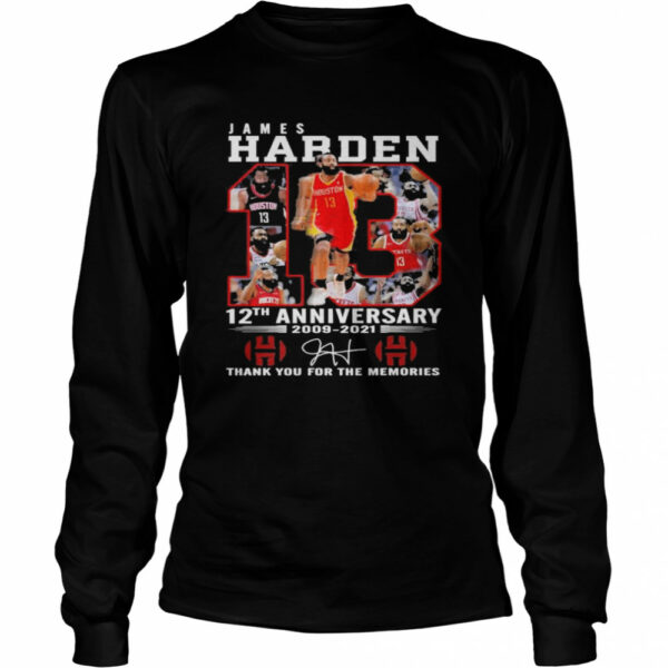 James harden 12th anniversary 2009 2021 thank you for the memories shirt