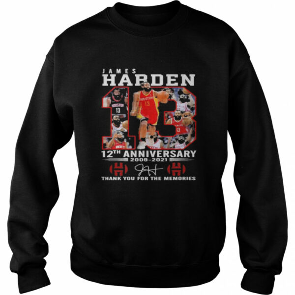 James harden 12th anniversary 2009 2021 thank you for the memories shirt