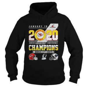 January 19 2020 American football conference champions Kansas city Chiefs shirt January 19 2020 American football conference champions Kansas city Chiefs shirt