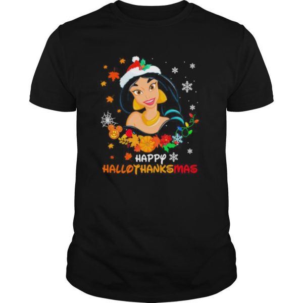 Jasmine happy hallothanksmas halloween thanksgiving christmas shirt