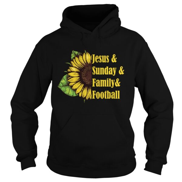 Jesus And Sunday Family And Football Sunflower Women Shirt