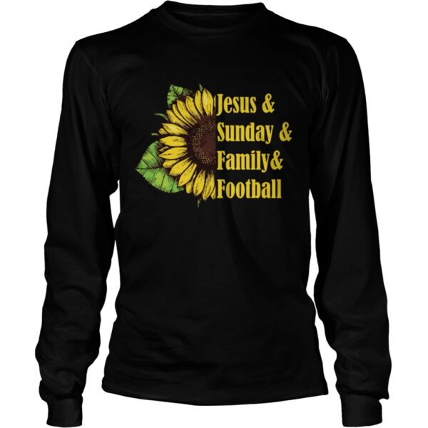 Jesus And Sunday Family And Football Sunflower Women Shirt