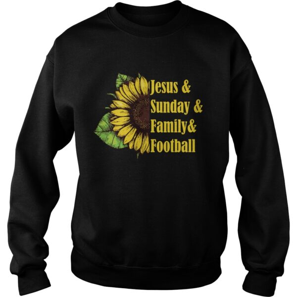 Jesus And Sunday Family And Football Sunflower Women Shirt