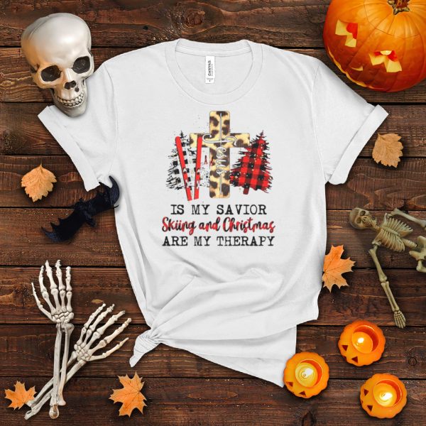 Jesus Is My Savior Skiing And Christmas Are My Therapy Shirt