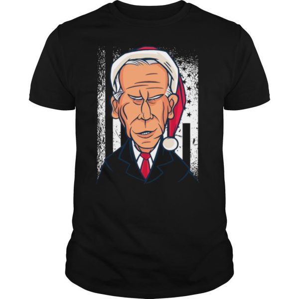 Joe Biden Christmas Wear Santa Hat American Flag shirt