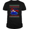 Joe Biden Is Coming To Town Wear Hat Santa Car American Flag Ugly Christmas shirt