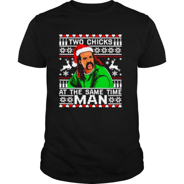 Joe Exotic Santa Two chicks at the same time Christmas shirt