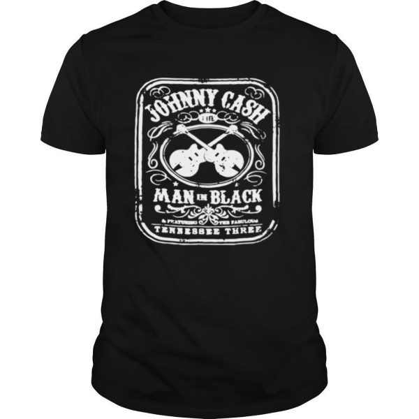 Johnny Cash man in black tennessee three guitar shirt